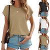 Damski modny casualowy luźny top z krótkim rękawem