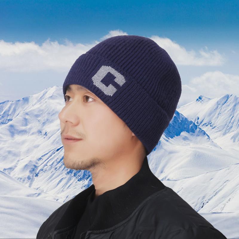 Hat Men's Ear Protector Hat Autumn and Winter Knitted Hat Cashmere Warm Elderly Hat Thickened Wool Hat Light Luxury