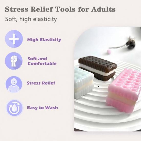 Long Biscuit Stress Relief Toy Simulation Strawberry Chocolate Sandwich Biscuit Squeeze Toy Decompression Food Sensory Toy Workers Relaxation Gift