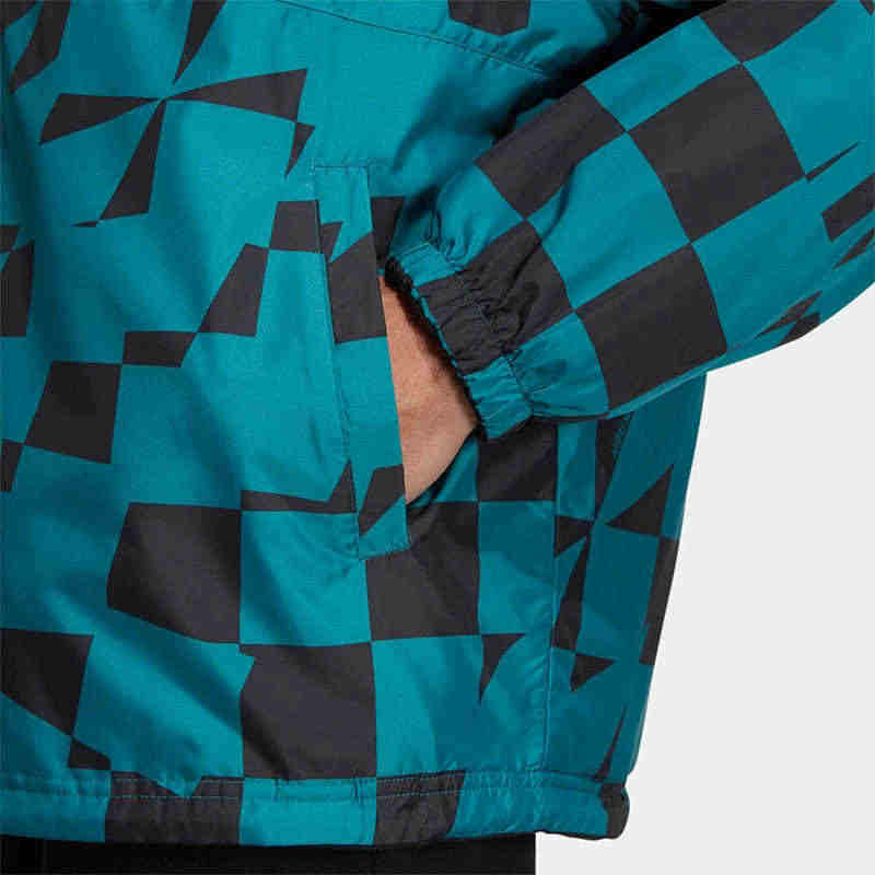 Adidas Neo UVbe Rev Reversible Jacket With Plaid Print Logo Unisex Jacket Green HU1110