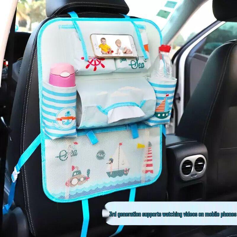 Children's Multifunctional Car Seat Organizer with Touch Screen Compartment