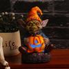 Halloween Pumpkin Lights Desk Figurine Halloween Resin Halloween Figurine For Halloween Decorations Lighted Halloween Statue