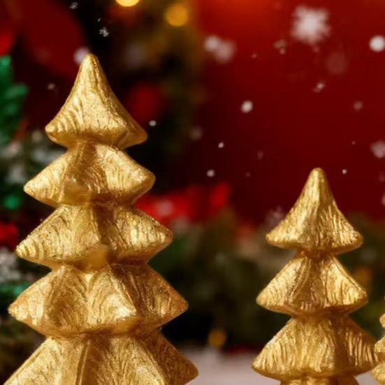 4 Pcs Light Up Christmas Tree Figurines Resin Christmas Tree Tabletop Decoration for Holiday Mantel Desk Centerpiece