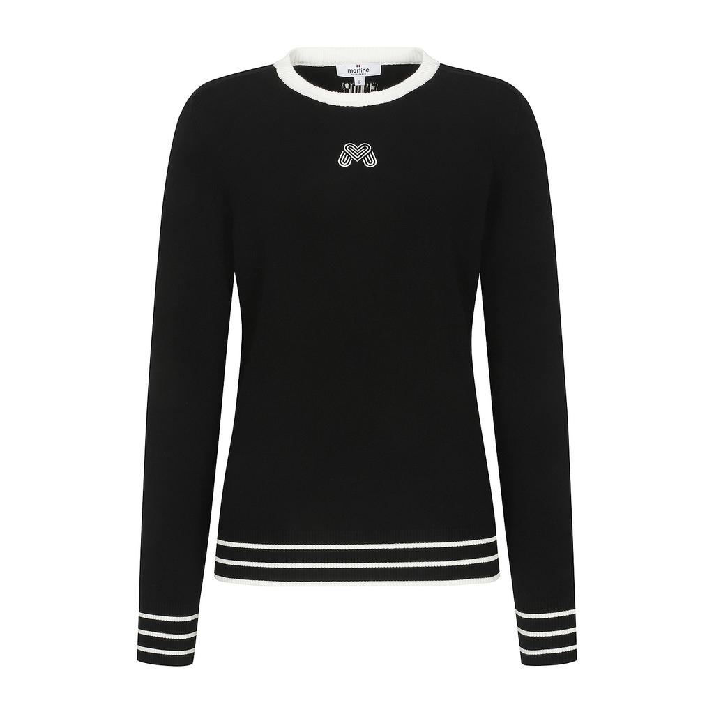 MARTINE GOLF Back Lettering Round Knit_Black