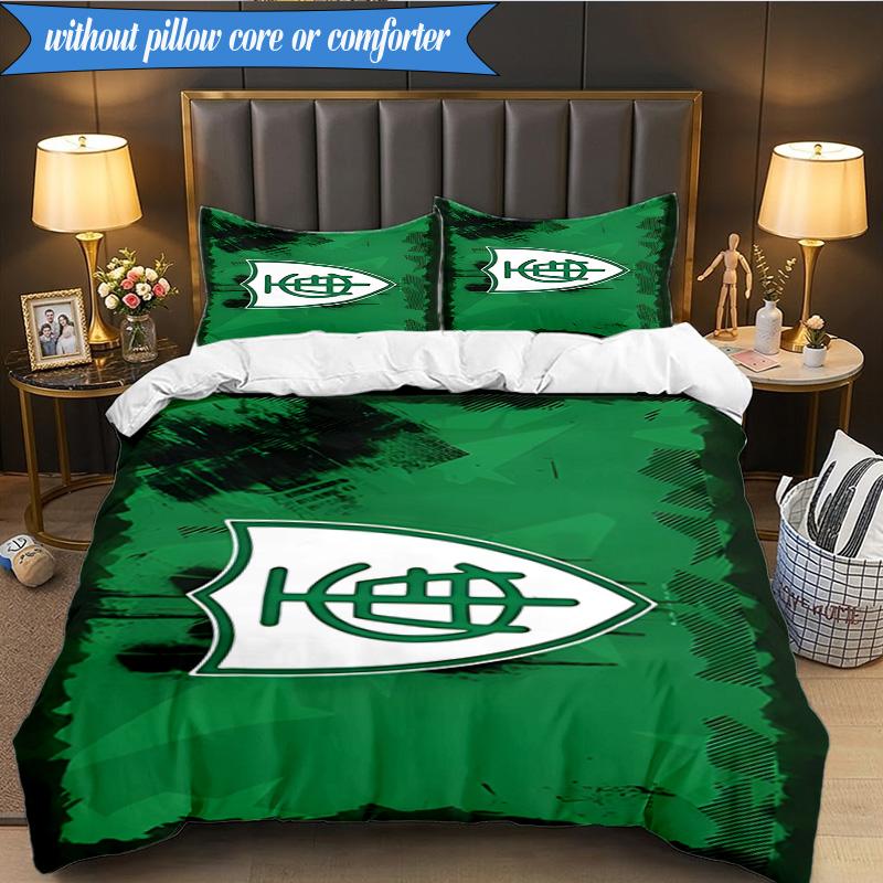 3PCS Green Shield Emblem Design Printed Soft Bedding Set,Including 1pc Duvet Cover And 2pcs Pillowcases Perfect for Bedroom, Dormitory, Fan gift