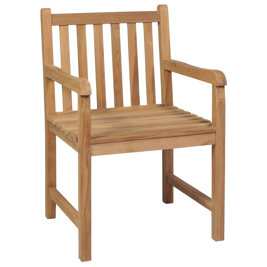 Garden Chairs 2 Pcs with Grey Cushions Solid Teak Wood