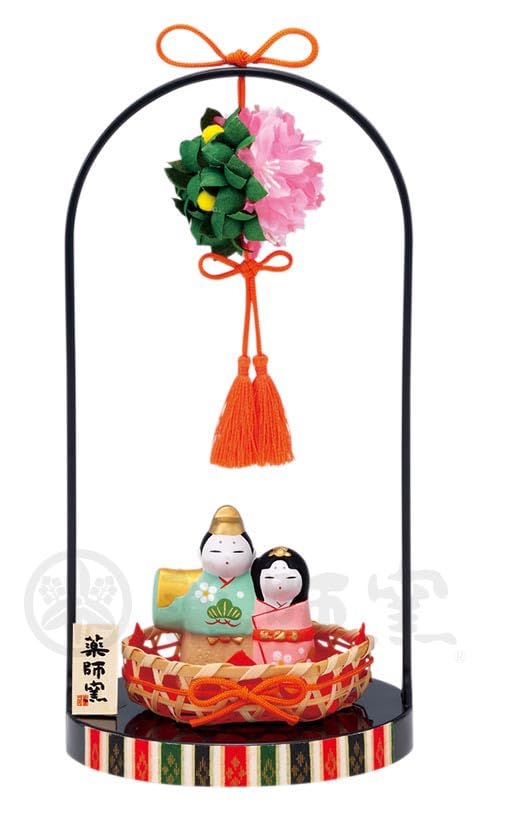 Sakura Tachibana Decorative Mutsumi Standing Hina Doll Basket Hinamatsuri Nishiki-sai (with Stand) [Height 6cm] (Doll Festival)