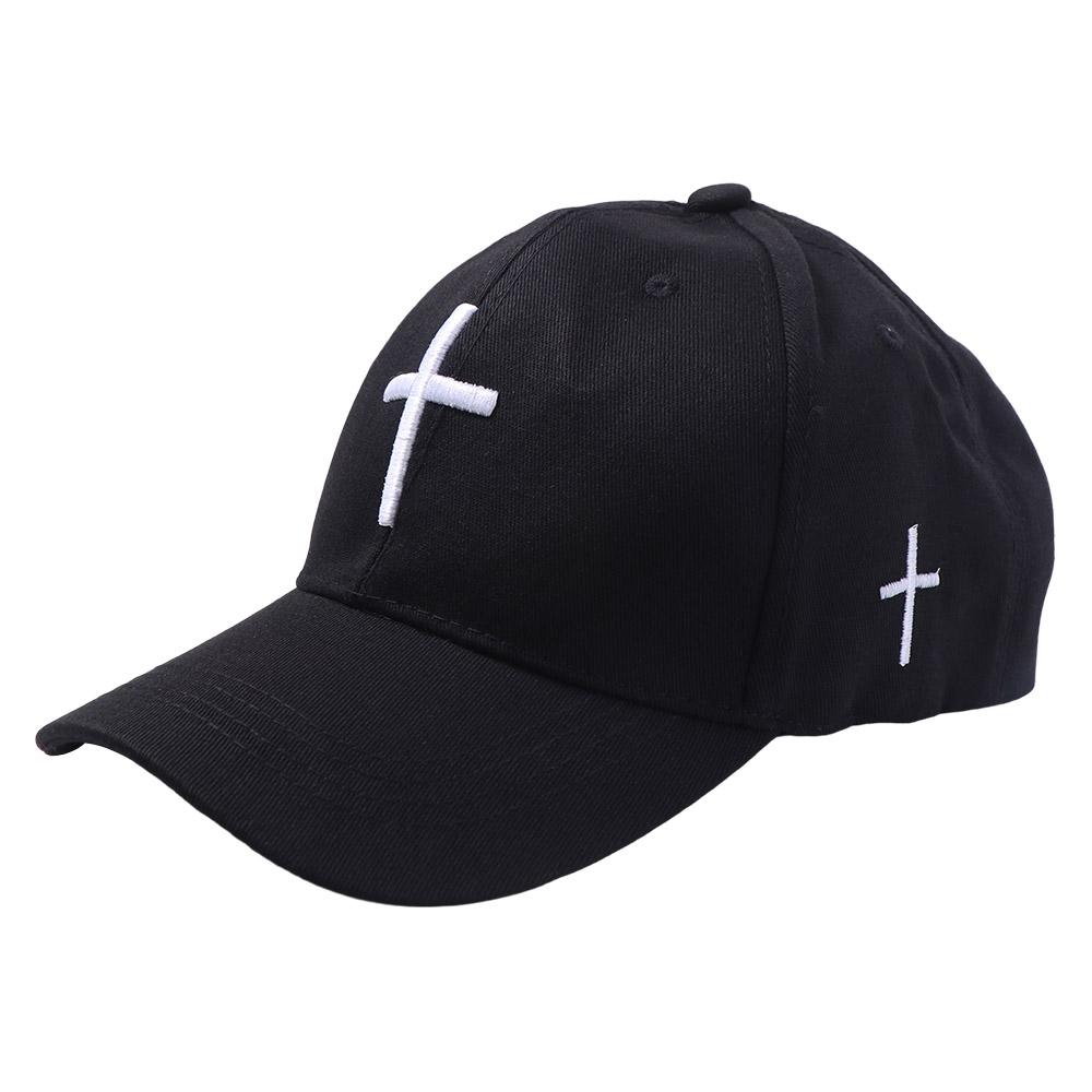 

Fashionable Casual Cross Embroidered Hat Cotton Spring Cross Baseball Cap Sun-shading Sunscreen Duck Tongue Cap Outdoor чорний