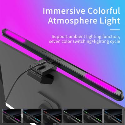 RGB LED Desk Lamp Computer Monitor Light Bar Screen Hanging Atmosphere Lamp Eye Protect Learning Work Gaming Reading Night Light
