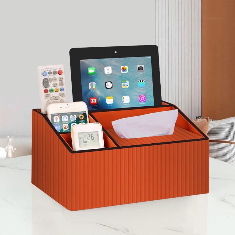 White Leather Tissue Box and Storage Tray