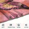 Flower Butterfly  Print Flannel Blanket, High quality Comfortable for All Seasons, Home Decor, Warmth and Comfort