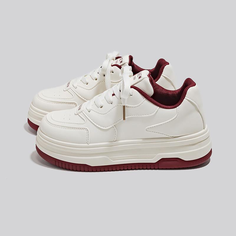 

Autumn women s shoes new niche casual sports board shoes trendy brand versatile student thick-soled non-slip tide shoes increase height 35 бордовый