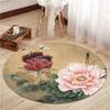 Lotus Flower Round Carpet Living Room Bedroom Yoga Mat Rugs Chinese Style Retro Non-slip Chair Mat Home Decoration Floor Mats
