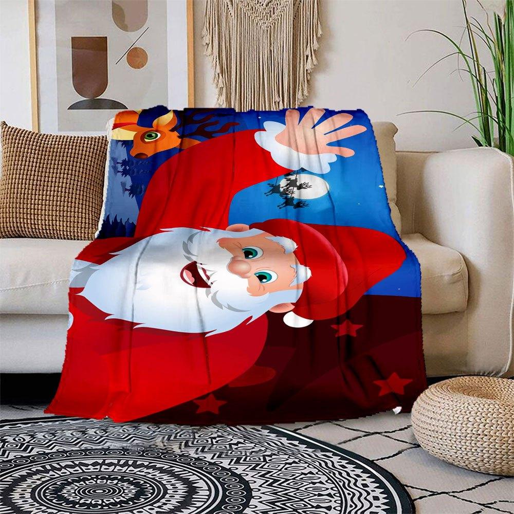 

Christmas Santa Claus Phone WallpaperBlanket Flannel Throw Blanket for Sofa, Bed, Travel, Camping, Office, Couch, Chair, And Bed Gift for Ch 150x180cm
