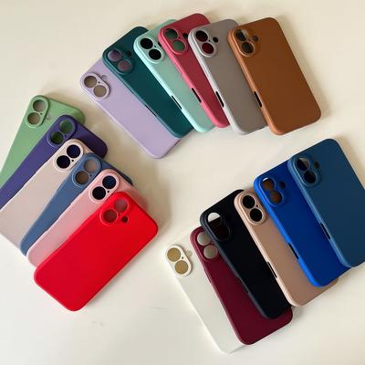 Liquid Silicone Soft Candy Color Case For iPhone 16 Pro 15 Pro Max 14 Plus 13 12 11 17 16E Air Slim Shockproof Lens Protection Back Cover