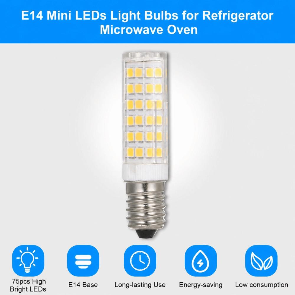 4PCS White E14 Mini LED Bulb 7W Chandelier Light Bulb Cooker Hood Light Bulb Kitchen Lighting