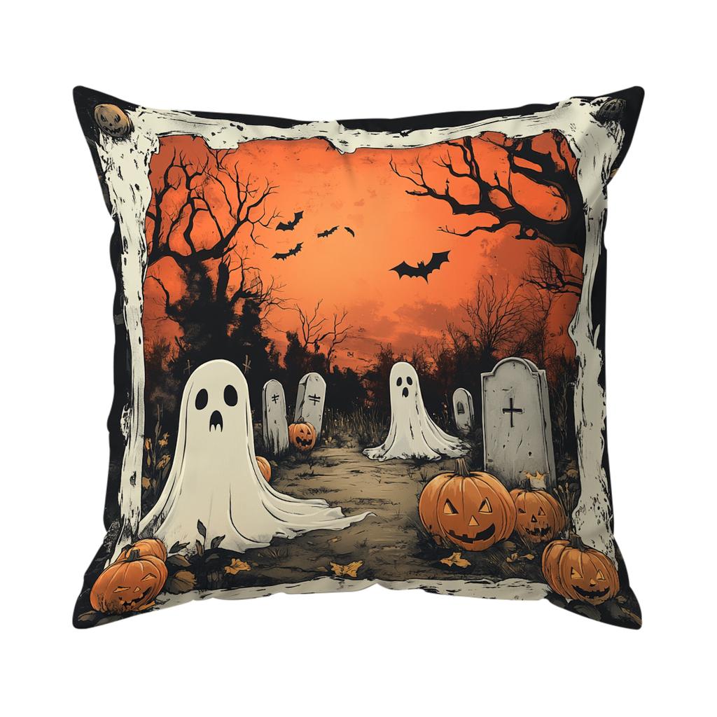 Halloween Haunted Pumpkin Pillowcase Printed Polyester 45x45cm Throw Pillowcover Decorative Sofa Cushion Pillowslip Home Decor