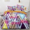 Tribal Duvet Cover Set Secret Tribe Pattern In Bohemian Style Decorative Polyester Bedding Set with Pillowcase King Queen Size