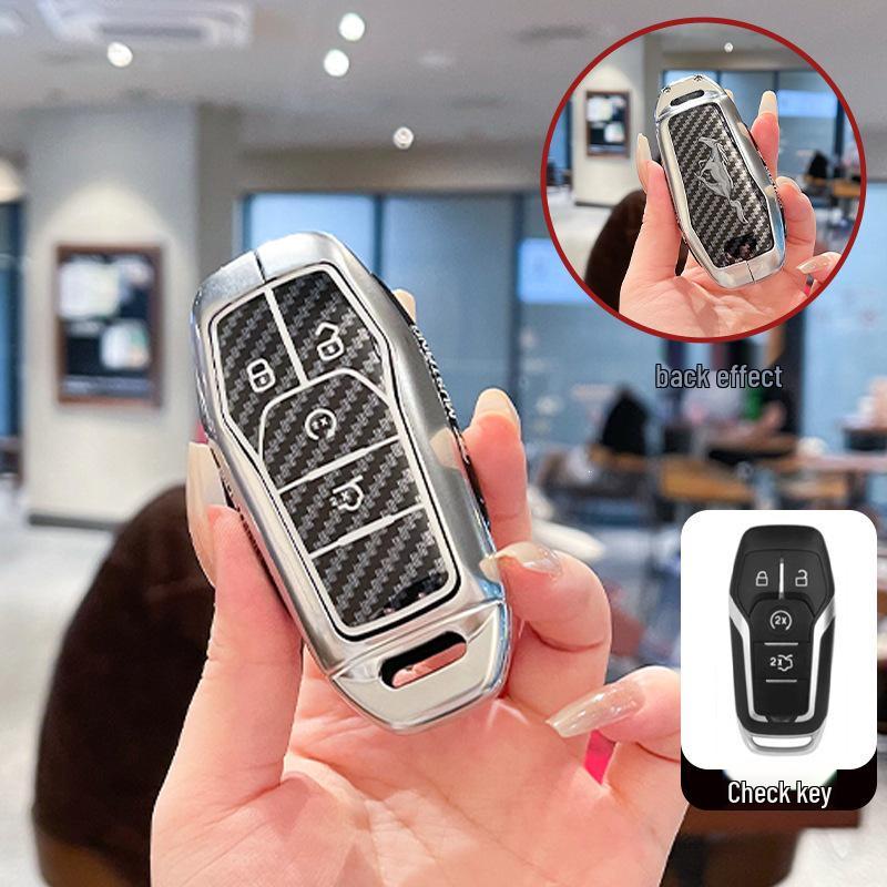 Ford High-End Metal Key Cover for Mondeo, Taurus, Mustang, Explorer, and Edge