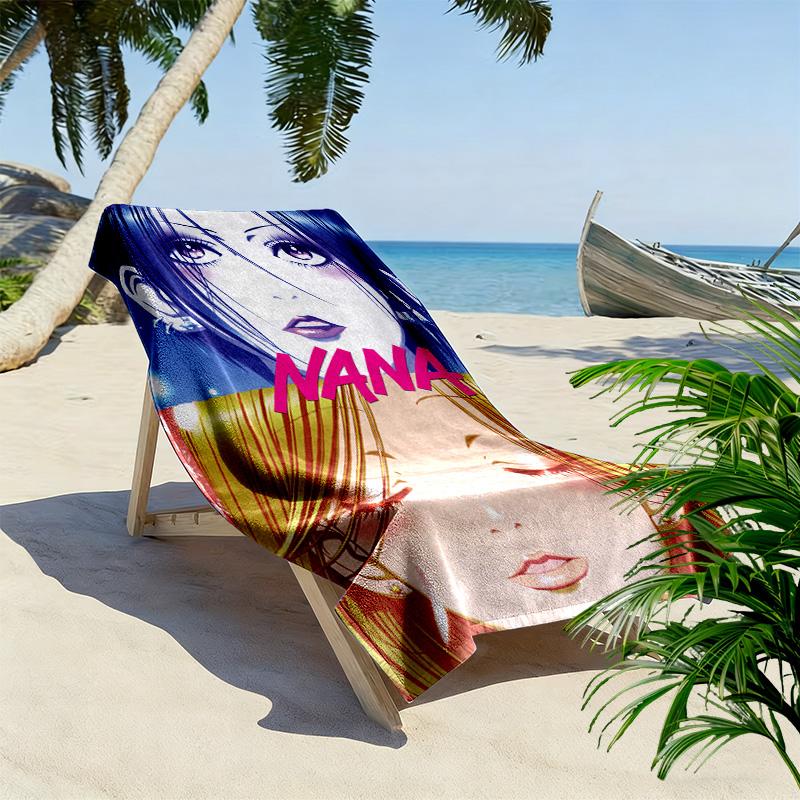 NANA 2D Flat Print Beach Towel, Large Soft Quick Dry Towel for Beach Camping SwimmingSSTJ0917113