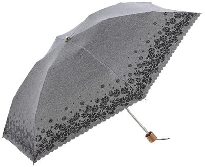 Moonbat Folding Umbrella with Glitter Pigment Floral and Light Suitable for Rain or Rib 50cm Um-feel Print, Women's Parasol, 11004-02 (Heat Blocking,