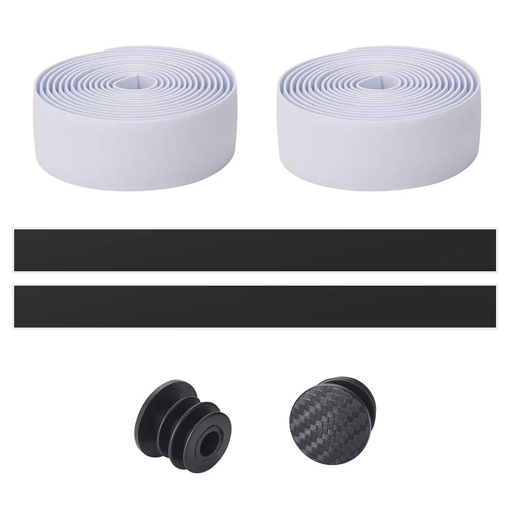 1Pair Bicycle Handlebar Tape Anti-Slip Damping Cycling Road Bike Handle Belt Wraps With Bar End Plugs Accessories for Road Bike