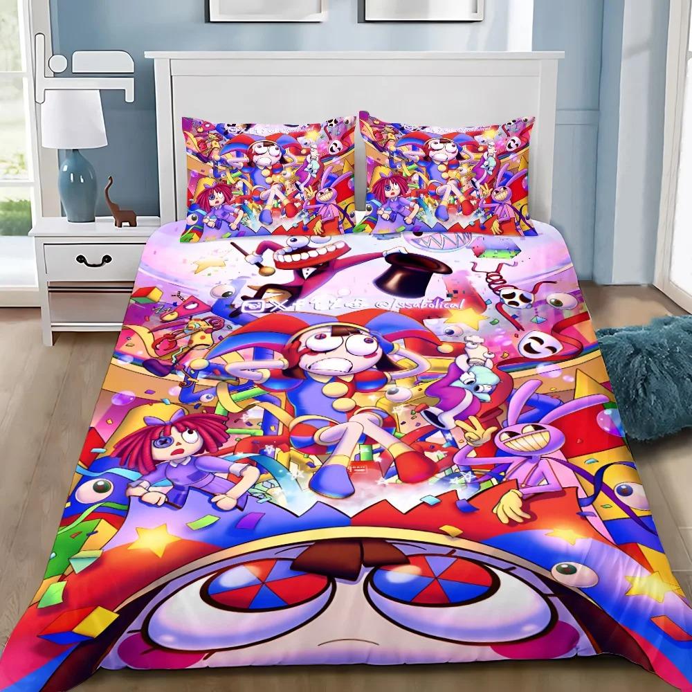 Duvet Cover Pillowcase Bedding Set The Amazing Digital Circus Adult BoyGirl Bedroom Decoration Children Single Double Large Size