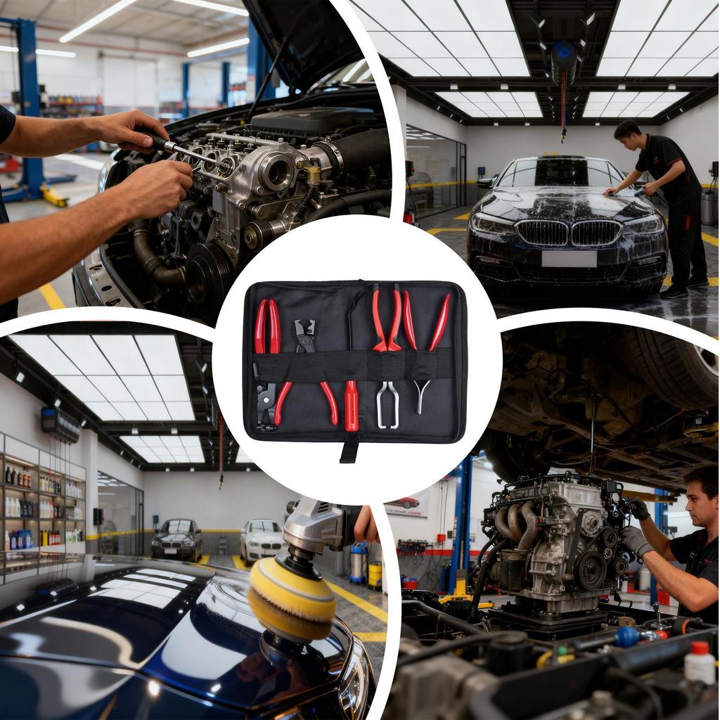 5pcs Car Tool Kit Professional Hose Clamp Pliers Set Fuel Line Disconnection and Removal Tool Kit for Auto Repair