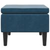 Footstool with Wooden Legs Blue Velvet