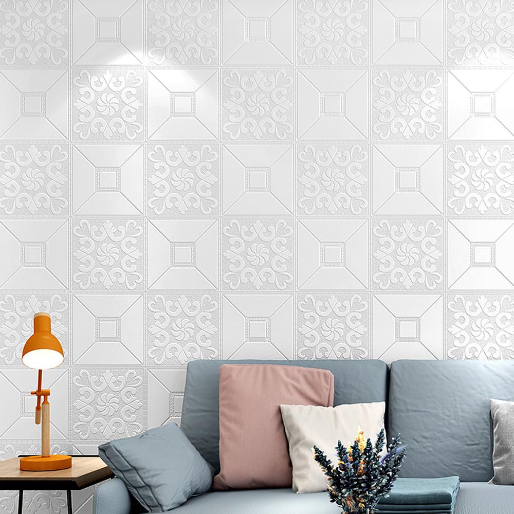 70cmx1m Big Size Ceiling Wallpaper 3D Brick Waterproof Wall Stickers Foam Self-Adchive Wall Decoration