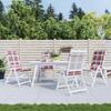 VidaXL Garden Chair Cushions High Back Set of 4 Red Check 314126