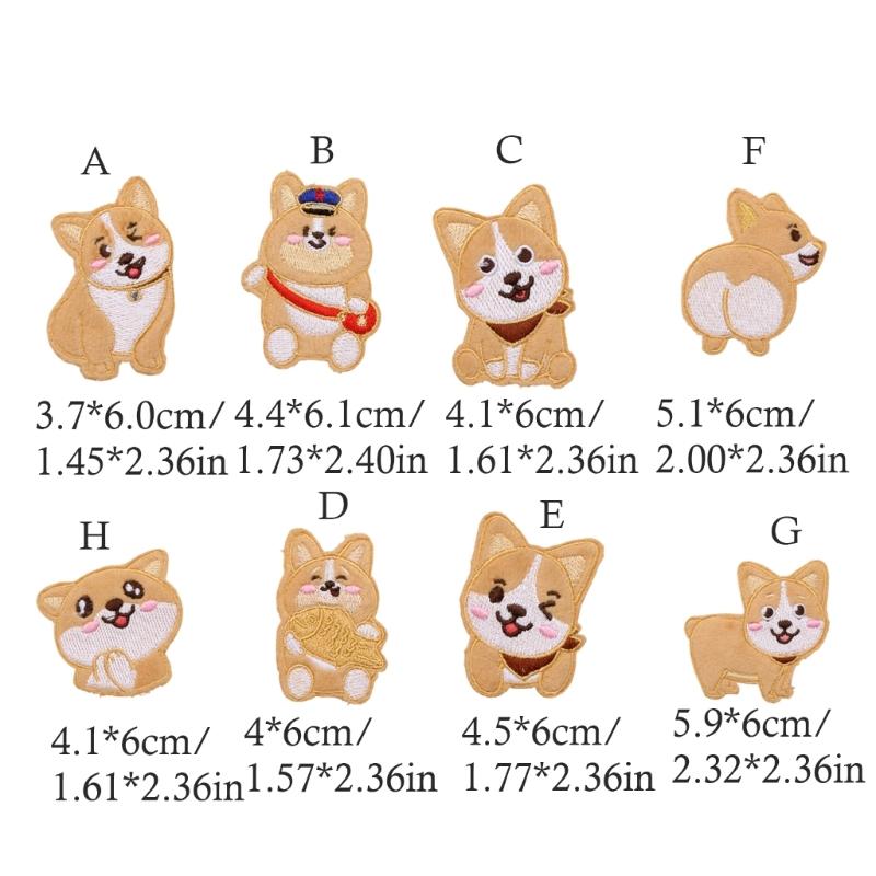 10Pcs Dog Embroidery Iron On Patches Adhesive Embroidery Appliques For Clothing Jackets Bags Hat Decoration and Sewing