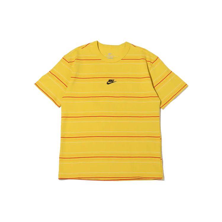

Nike Футболка с логотипом и полосками, с круглым вырезом и короткими рукавами, мужская, топы, желтая, DQ1117-709 L