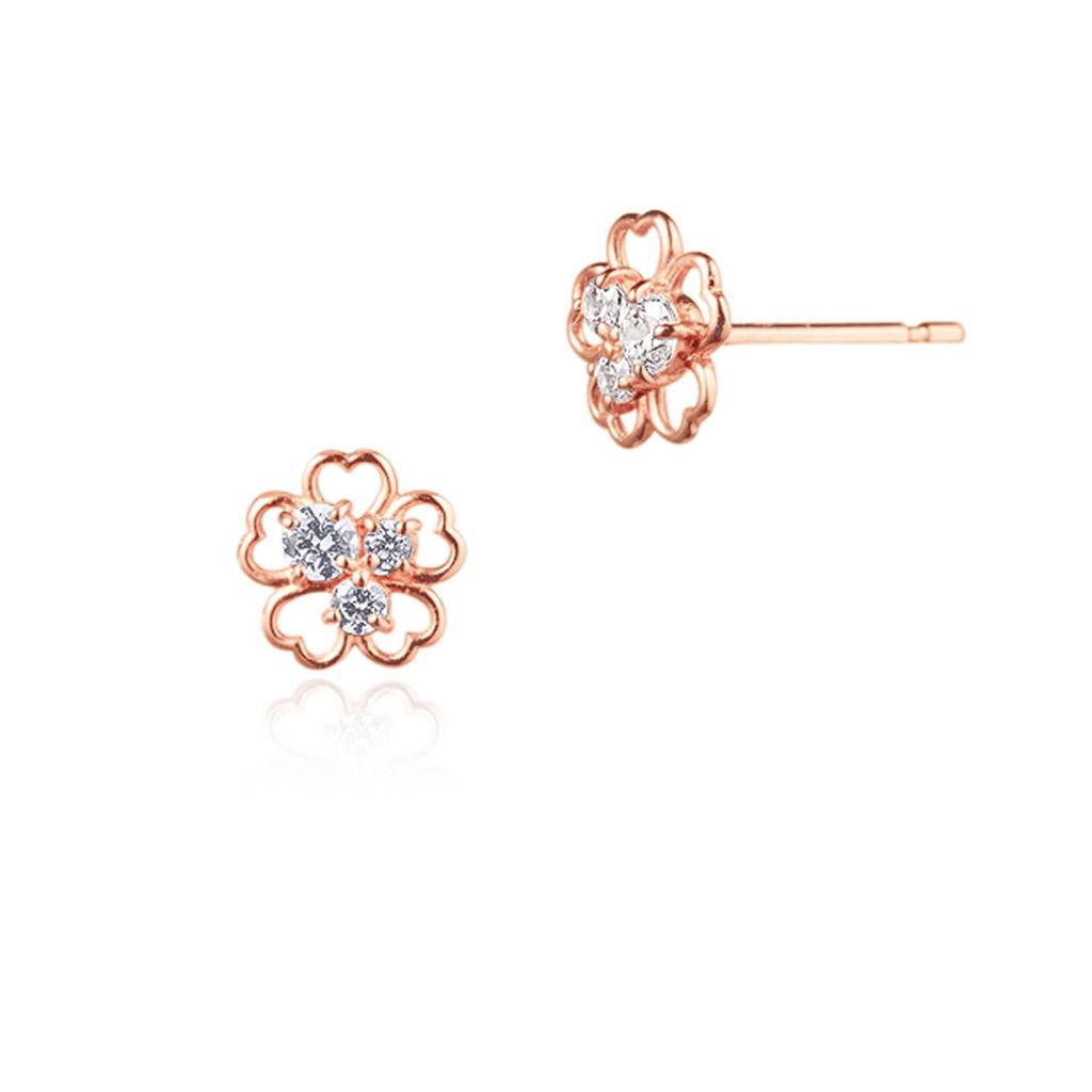 CANAL 4℃ Flower Earrings K10 Pink Gold Women's 151646153122