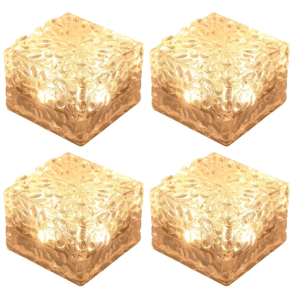 Outdoor Recessed Garden High IP65 Solar Panel Automatic Landscape Ice Flower Suitable for and Set Solar-Powered Lights, Warm/White Switching,