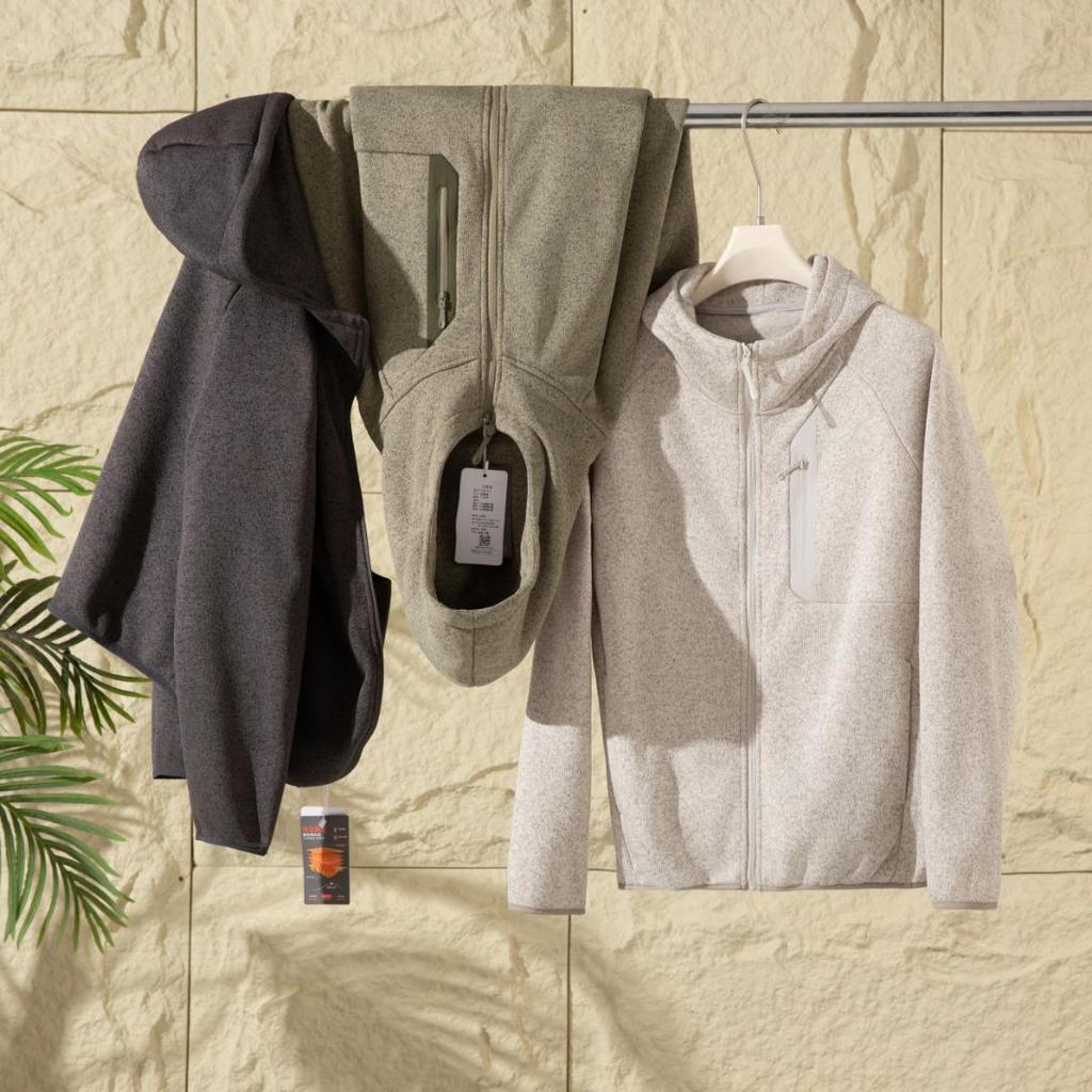 Men's Trendy Hooded Knit Fleece Cardigan Jacket - Outdoor Autumn/Winter Functional Style Series