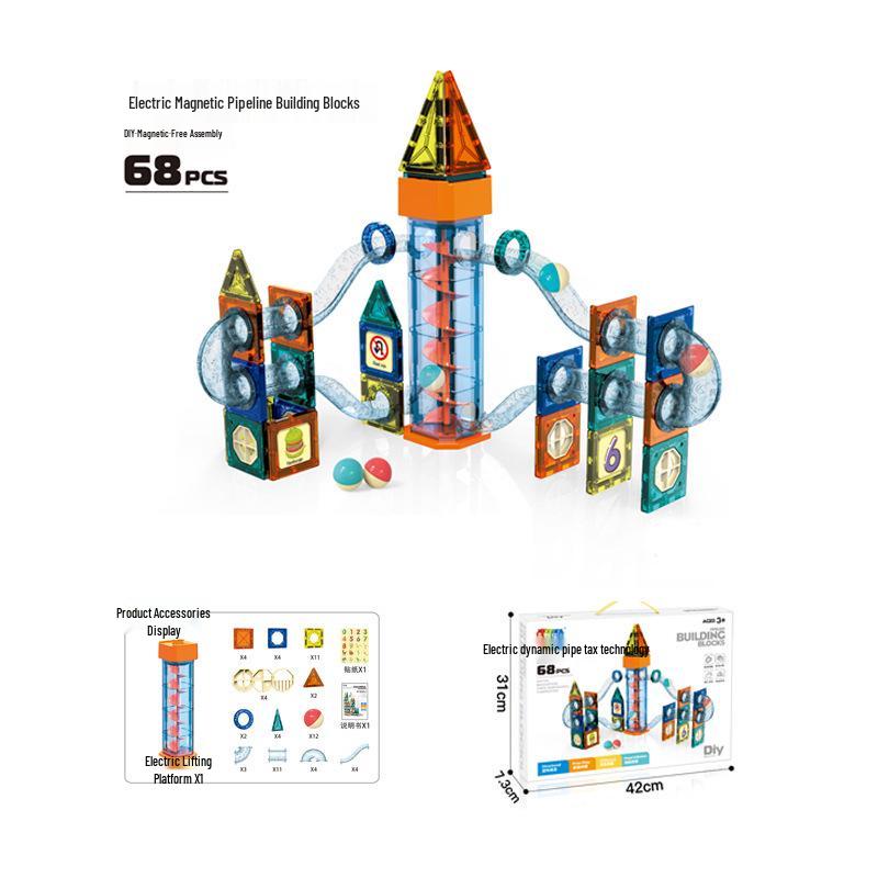 Magnetic Ferris Wheel Building Blocks: Educational Rollerball Track Toy for Kids