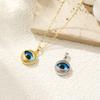2 PCs Gold Plated Blue Round Eye Brass Charm Pendant For Women DIY Making Necklace Earring Jewelry Findings 20mm X 13mm