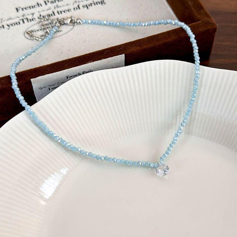 Gentle Whitening Zirconia Heart Necklace - Cute Crystal Beaded Choker for Women