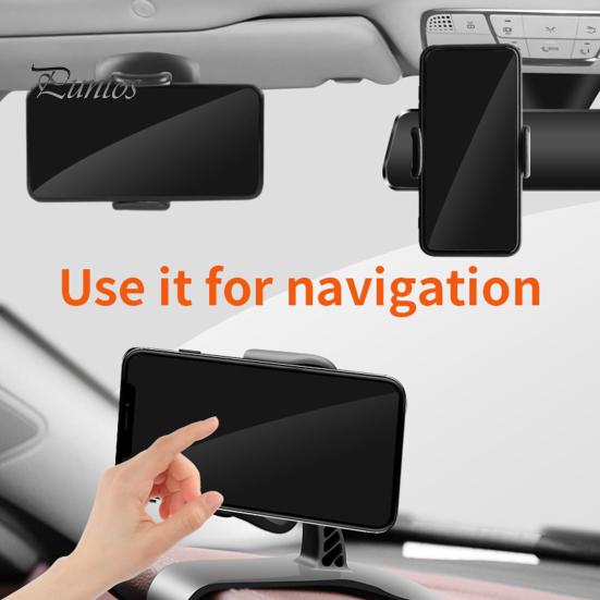 

Rearview Mirror Phone Holder Adjustable 360 Degrees Rotary Anti-slip Shock-proof Sturdy Lock Knob Hold Cellphone Multi-function Anti-block Sight Car