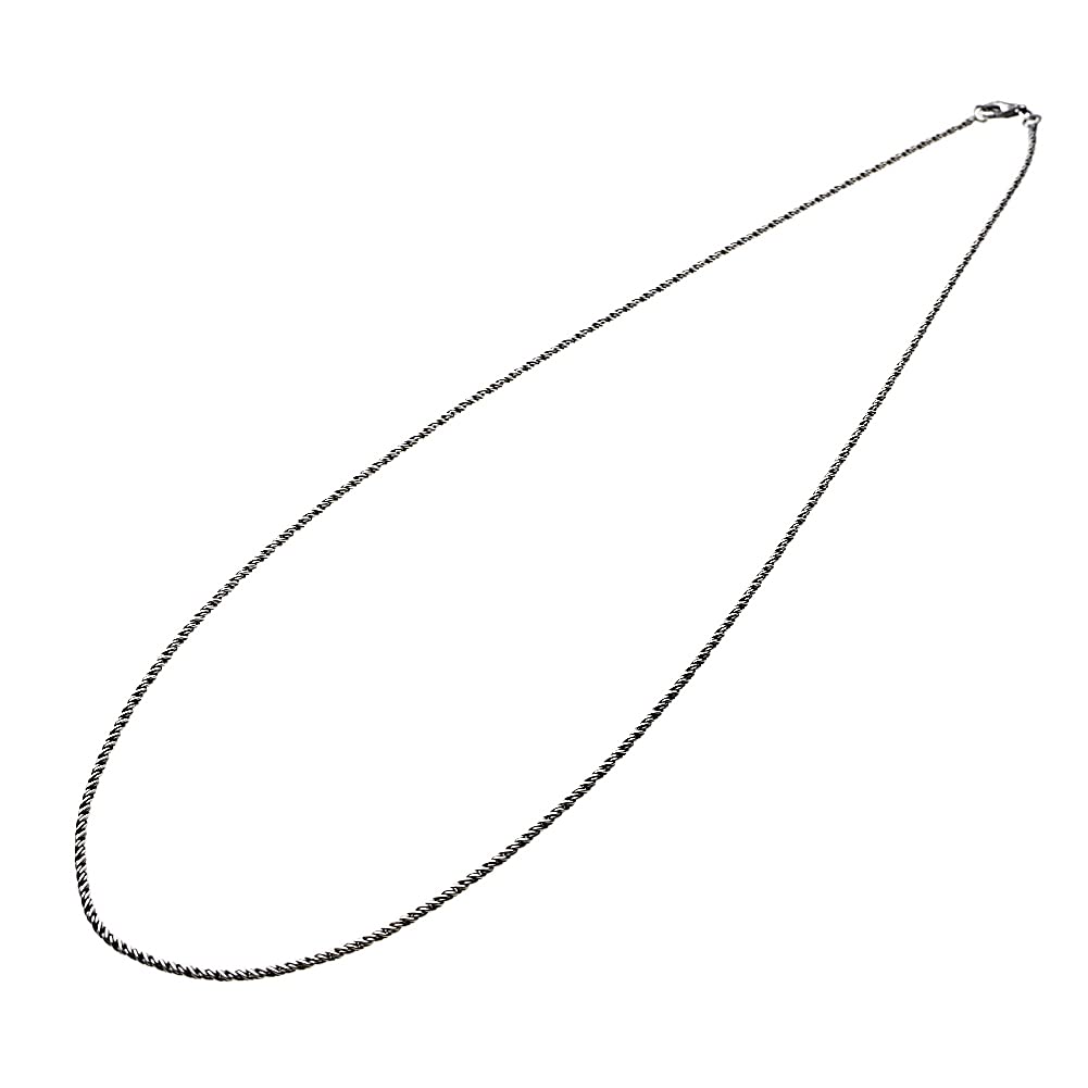 Cenote 1.5mm Spiral Silver Chain with Smoked Finish [Silver Accessory] c0019 50cm