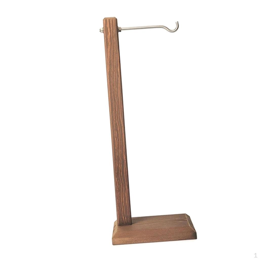 Decorative Wooden Wind Chime Holder Elegant Ornament with Metal Hook Suitable for Living Room