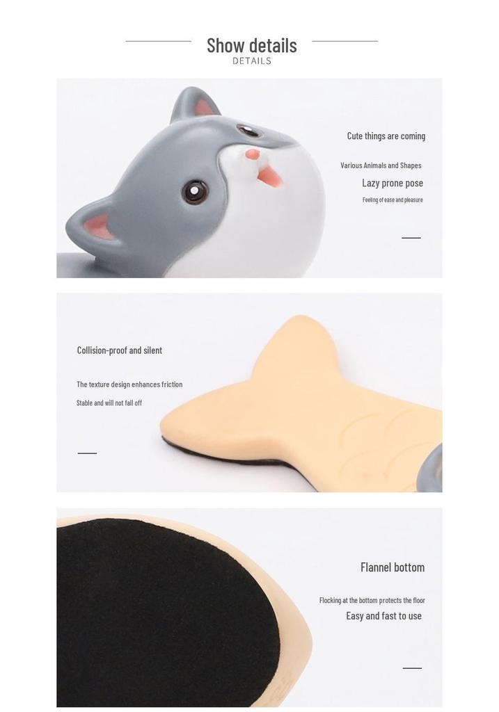 Cartoon Animal PVC Door Stopper - Creative, Anti-collision, Child Safety Door Holder for Living Room