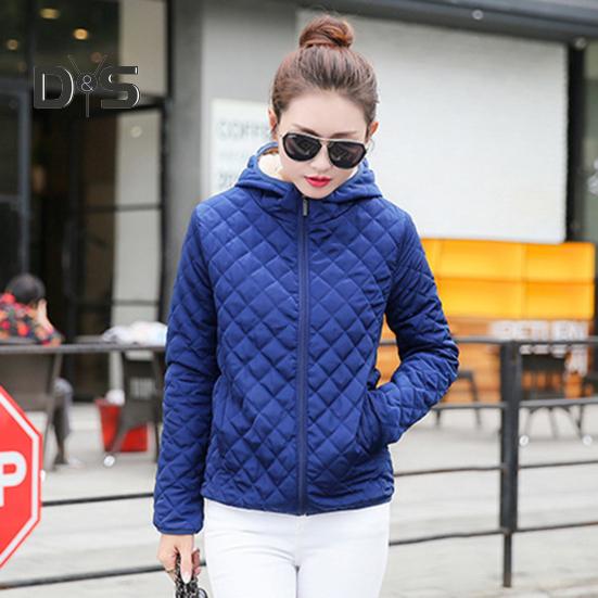 Winter Women Jacket Hooded Zip-up Long Sleeves Thick Plush Lined Solid Color Cardigan Keep Warm Commuting School Coat