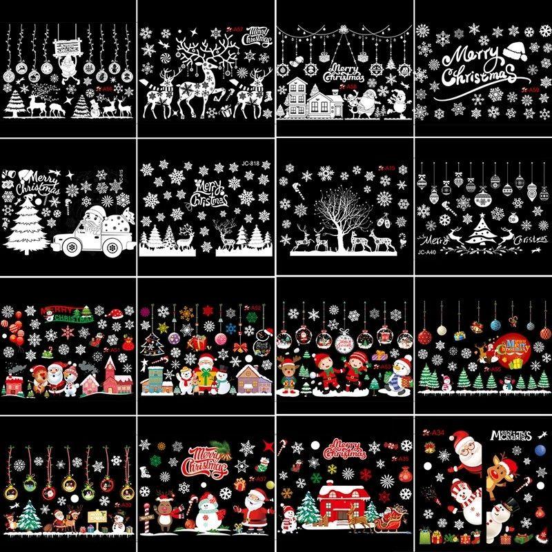 Christmas Wall Merry Stickers Window Glass Decals Home Room Xmas New Year Decor