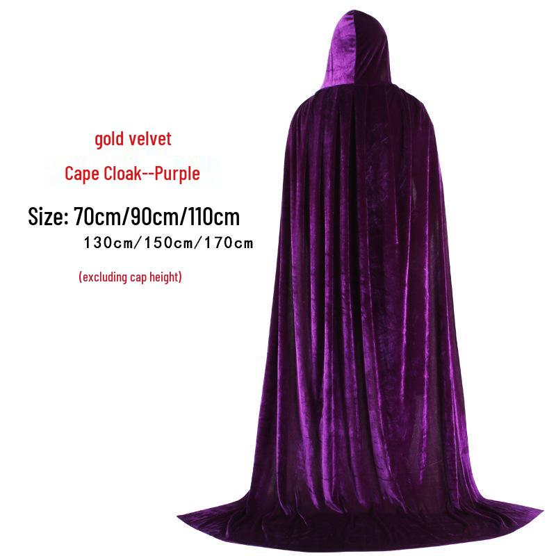 Witch & Wizard Gold Velvet Cape for Children & Adults - Halloween Costume Cloak