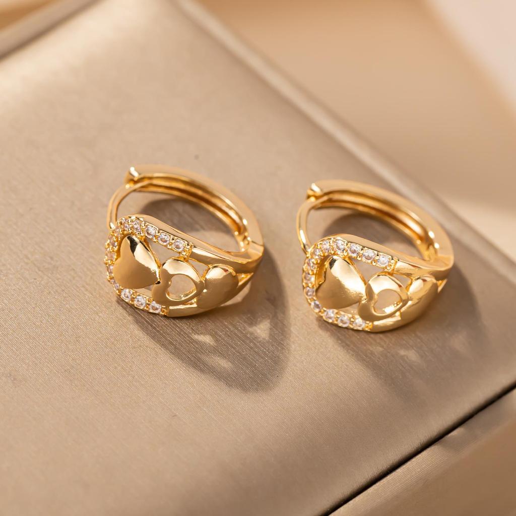 Cross Heart Zirconia Earrings: High-End European & American Luxury Fashion Dangles for Women