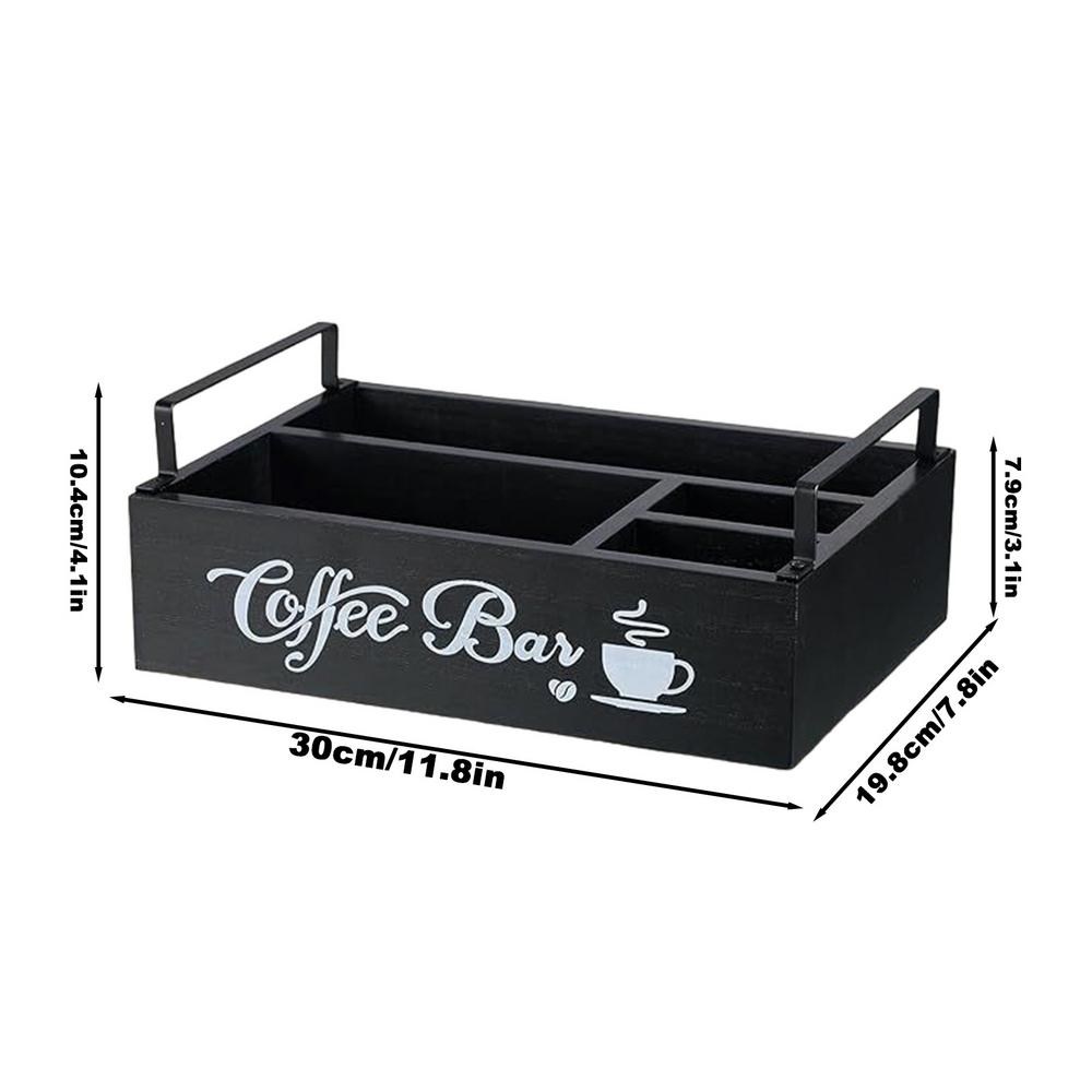 Wooden Coffee Rack Stylish Tea Shop Organizer Cup Holder Lid Holder Beverage Station Organizer Coffee Bar Accessories