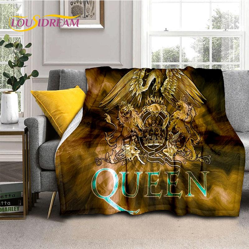 2025 Classics Queen-Rock-Band Freddie Blanket,Soft Throw Blanket for Home Bedroom Bed Sofa Picnic Travel Office Cover Gifts Kids