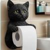 Wall Mount Toilet Paper Roll Holder Decorative Cat Shape Paper Stand Funny Animal Roll Storage Rack Kitchen and Bathroom Use